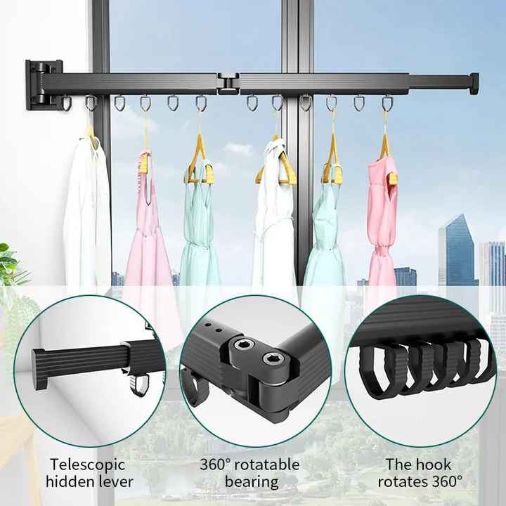 Folding Clothes Hanger Wall Mount