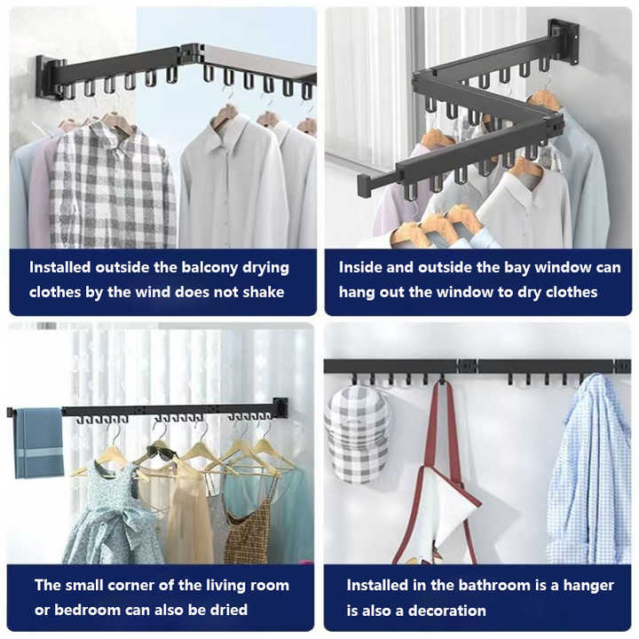 Folding Clothes Hanger Wall Mount