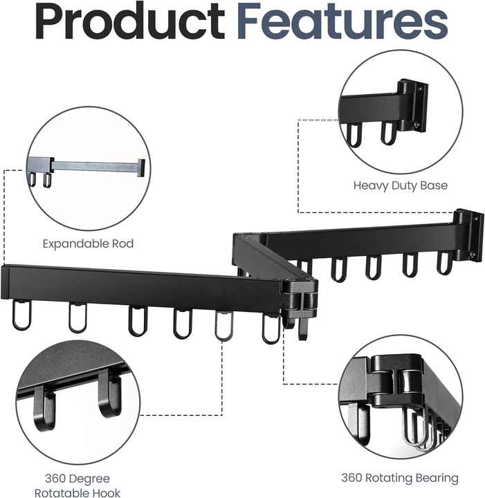 Folding Clothes Hanger Wall Mount